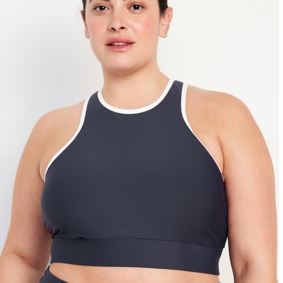 NWT OLD NAVY  Medium Support PowerSoft Racerback Sports Bra Color: Dusk Navy - Picture 7 of 10